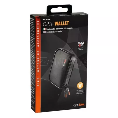Optiline Θήκη Πορτοφόλι Wallet της σειράς Optiline Universal Εφαρμογής με διαστάσεις 120 x 80 x 20 mm, συμβατή με Βάσεις Στήριξης Κινητού Optiline για Μηχανή με σύστημα Duolock 905 