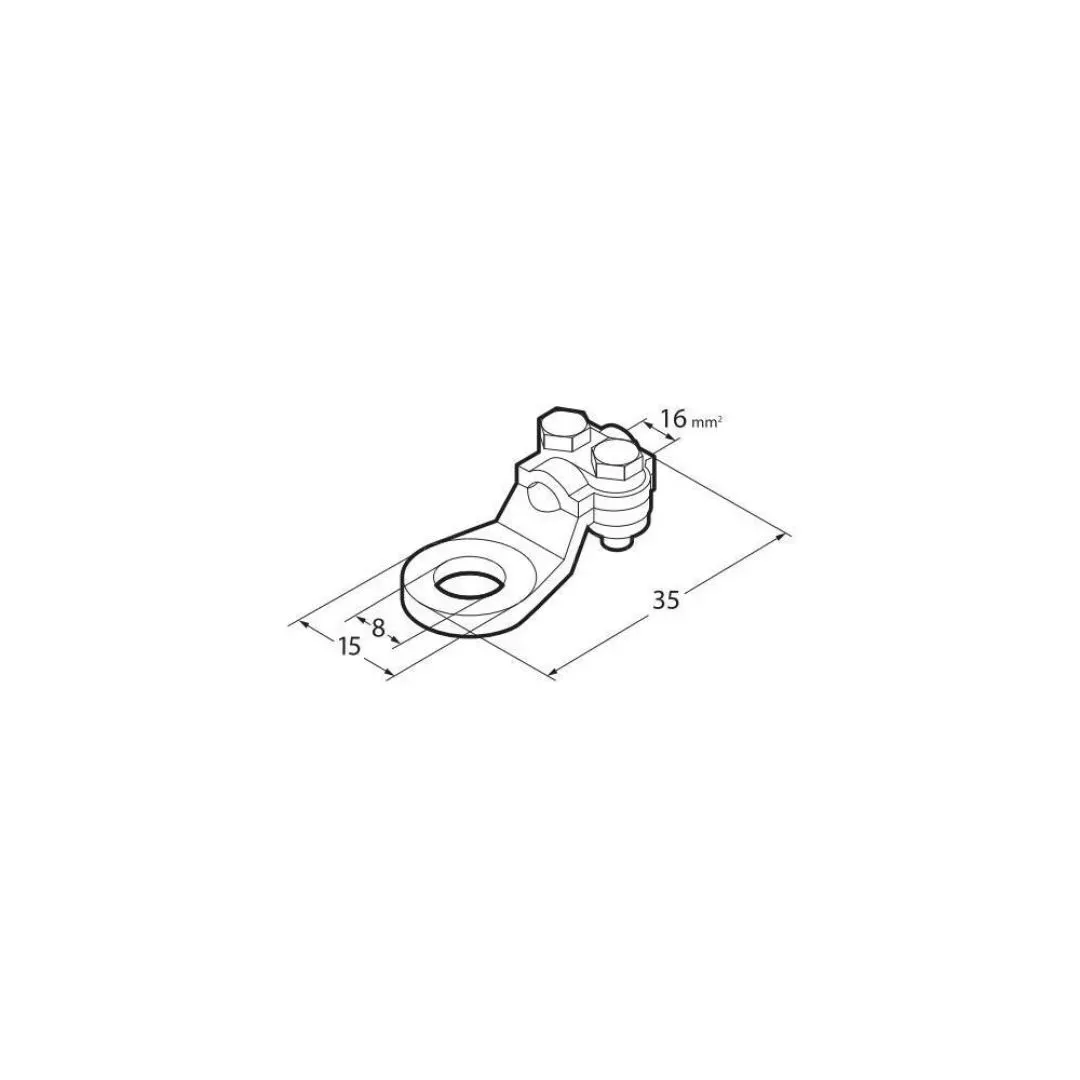 Lampa ΑΚΡΟΔΕΚΤΕΣ ΚΑΛΩΔΙΩΝ ΜΠΑΤΑΡΙΑΣ 16MM² ΜΕ ΤΡΥΠΑ 8MM ΜΕ ΠΛΑΚΑ ΣΥΣΦΙΞΗΣ 2ΤΕΜ L6992.4