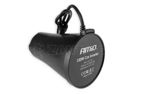 AMIO INVERTER ΠΟΤΗΡΟΘΗΚΗΣ 12>230V max150W-peak300W ΜΕ 2 USB 4800mA ΚΑΙ ΑΝΤΑΠΤΟΡΑ ΑΝΑΠΤΗΡΑ 12V 02469/AM 