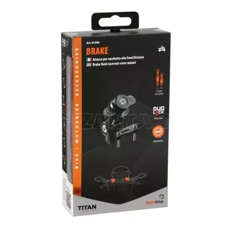 Lampa Βιδωτή Βάση Στήριξης Κινητού Brake της σειράς Titan Optiline για το Δοχείο Υγρών Φρένου στο Τιμόνι Μηχανής με απόσταση από κέντρο βίδας σε κέντρο βίδας από 12,5 mm έως 75 mm  