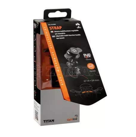 Optiline Βάση Στήριξης Κινητού Clamp της σειράς Titan Optiline για Τιμόνι Μηχανής ή Ποδηλάτου με διάμετρο από 14 mm έως 34 mm και σύστημα Duolock, συμβατή με Θήκες ή Αντάπτορες Κιν 