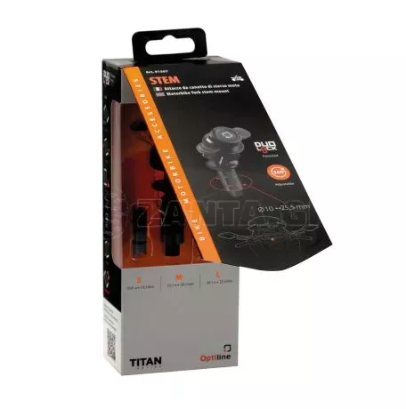 Lampa Βιδωτή Βάση Στήριξης Κινητού Stem της σειράς Titan Optiline για την Κεντρική Βίδα της Πλάκας στο Τιμόνι Μηχανής με διάμετρο από 12 mm έως 25,1 mm και σύστημα Duolock, συμβατή 