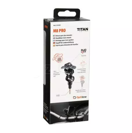 Optiline Βιδωτή Βάση Στήριξης Κινητού M8 Pro της σειράς Titan Optiline για τις Βίδες στα Καβαλέτα ή στους Διακόπτες στο Τιμόνι Μηχανής με σπείρωμα M8 και σύστημα Duolock, συμβατή μ 