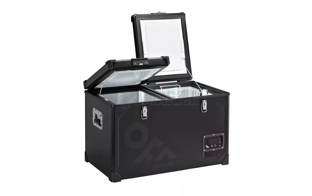 INDEL B ΨΥΓΕΙΟ TB65DD STEEL BLACK ΜΕΤΑΛΛΙΚΟ ΜΕ 2 ΘΑΛΑΜΟΥΣ 60L (36L+24L) 12/24V 85W 499x810x492mm LTB065DO300AN/INB