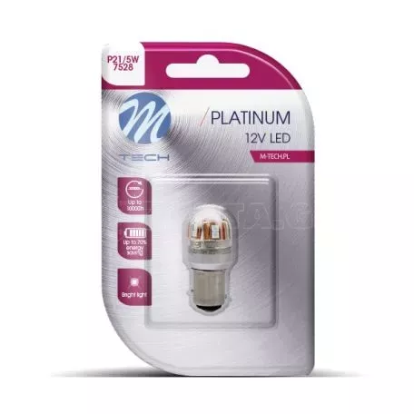 M-tech P21/5W 12/24V BAY15d 15xSMD2835 LED ΚΟΚΚΙΝΟ CAN-BUS BLISTER   M-TECH - 1 ΤΕΜ. LB827R-01B/MT 