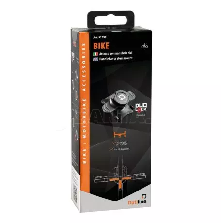 Optiline Βάση Στήριξης Κινητού Bike της σειράς Optiline για Τιμόνι Μηχανής, Ποδηλάτου, E-bike, Scooter με διάμετρο από 19 mm έως 35 mm με ρυθμιζόμενους EPDM ιμάντες δέσης και σύστη 