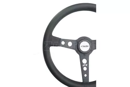 Simoni Racing ΤΙΜΟΝΙ GRINTA ΜΑΥΡΟ ΟΙΚΟΛΟΓΙΚΟ ΔΕΡΜΑ ΤΡΙΑΚΤΙΝΟ ΔΙΑΜΕΤΡΟΣ 350mm ΠΑΧΟΣ 102mm​ SIMONI RACING - 1 TEM. SRGRINTA 