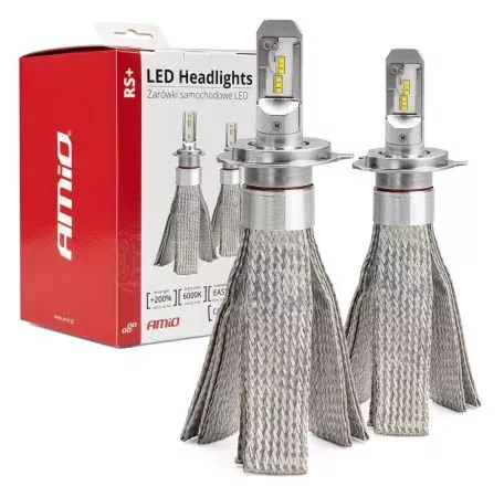 AMIO H4 RS+ SERIES 12-36V 50W 6000K 3500lm +200% LED CAN-BUS (ΨΥΚΤΡΑ ΛΕΠΙΔΕΣ ΦΤΕΡΟΥ)​ AMIO - 2 ΤΕΜ. 01082/AM 