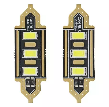 AMIO ΛΑΜΠΑΚΙΑ ΠΛΑΦΟΝΙΕΡΑΣ 39mm 12V 5.600K 3xSMD 5730 LED AMIO - 2 ΤΕΜ. 01450/AM 