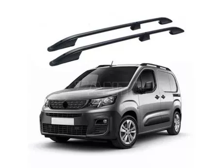 Omtec ΜΠΑΡΕΣ ΟΡΟΦΗΣ ΓΙΑ  OPEL COMBO / PEUGEOT PARTNER / RIFTER 2019+ ΠΑΡΑΛΛΗΛΕΣ ΑΛΟΥΜΙΝΙΟΥ L1 ΜΑΥΡΕΣ ΟMTEC - 2 TEM. 5732930B/OM 