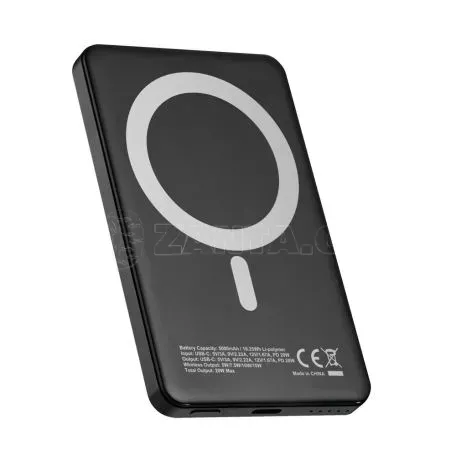 Optiline Μαγνητικός, Φορητός Φορτιστής - Power bank Mag Power 5000 της σειράς Optiline για Ασύρματη και Ενσύρματη  φόρτιση συσκευών με θύρα USB Type C 15W και MagSafe τεχνολογία L9 
