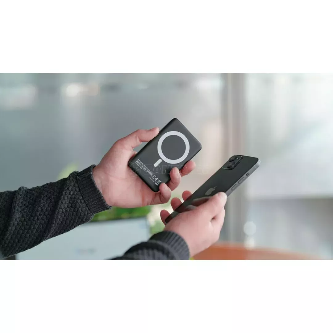 Optiline Μαγνητικός, Φορητός Φορτιστής - Power bank Mag Power 5000 της σειράς Optiline για Ασύρματη και Ενσύρματη φόρτιση συσκευών με θύρα USB Type C 15W και MagSafe τεχνολογία L9