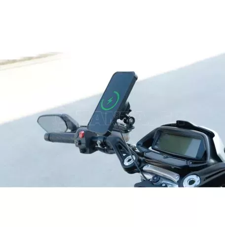 Optiline Ασύρματος Φορτιστής Κινητού Wireless Vibration Dampener 15W της σειράς Optiline με 3D Αντικραδασμικό Σύστημα, Duolock 2.0, Καλώδιο 180 cm, Βύσμα SAE, Ασφάλεια, συμβατή με  