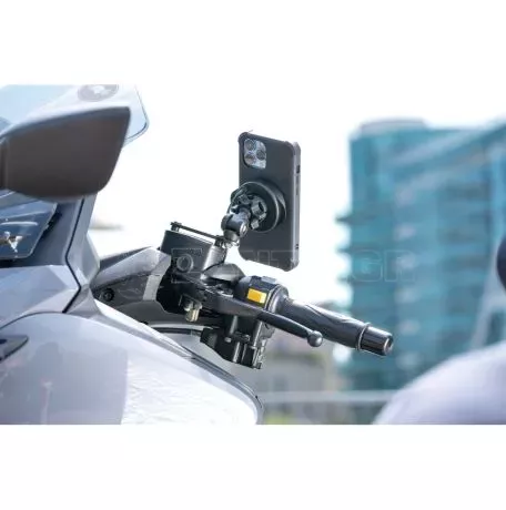 Optiline Ασύρματος Φορτιστής Κινητού Wireless Vibration Dampener 15W της σειράς Optiline με 3D Αντικραδασμικό Σύστημα, Duolock 2.0, Καλώδιο 180 cm, Βύσμα SAE, Ασφάλεια, συμβατή με  