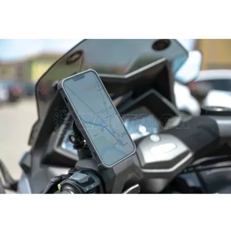Optiline Ασύρματος Φορτιστής Κινητού Wireless Vibration Dampener 15W της σειράς Optiline με 3D Αντικραδασμικό Σύστημα, Duolock 2.0, Καλώδιο 180 cm, Βύσμα SAE, Ασφάλεια, συμβατή με  