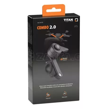 Optiline Διπλή Βάση Στήριξης Κινητού και Action Camera Combo 2.0 της σειράς Titan Optiline για Τιμόνι Μηχανής ή Ποδηλάτου με διάμετρο από 22 mm έως 35 mm με 3D αντικραδασμικό σύστη 