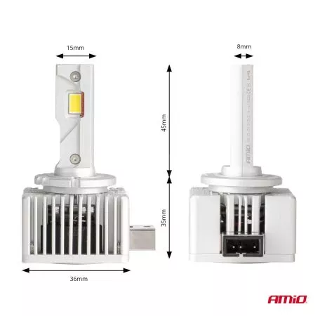 AMIO ΛΑΜΠΕΣ LED D1S/D1R 12V 6.000K 6800lm CAN-BUS D-BASIC SERIES AMIO - 2 Τεμ. 03626/AM 