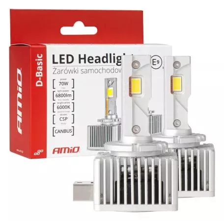 AMIO ΛΑΜΠΕΣ LED D1S/D1R 12V 6.000K 6800lm CAN-BUS D-BASIC SERIES AMIO - 2 Τεμ. 03626/AM 