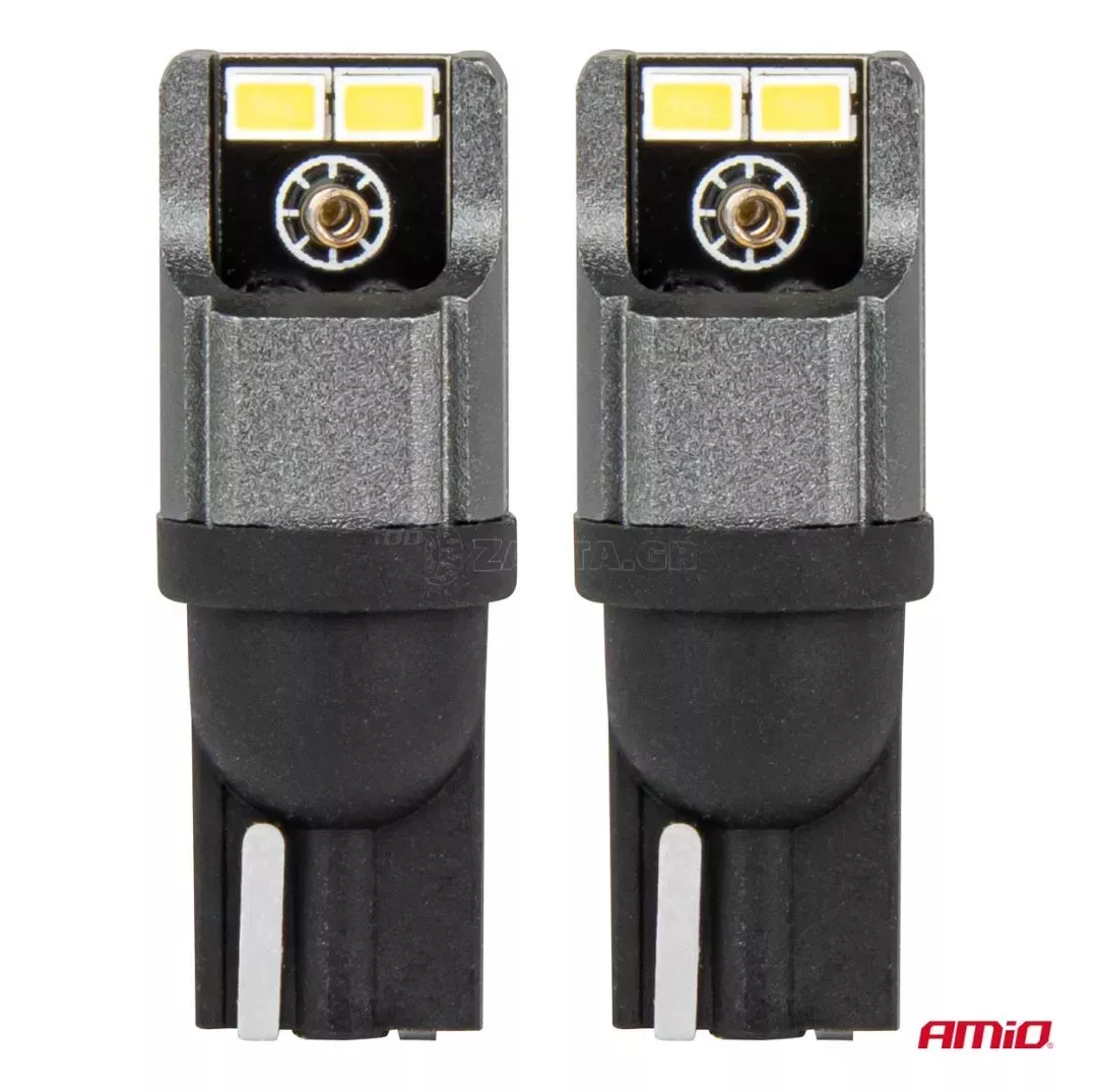 AMIO ΛΑΜΠΑΚΙΑ LED T10 W5W W10W 12/24V LED 4xSMD3020 CAN-BUS ΛΕΥΚΟ ΑΜΙΟ - 2 ΤΕΜ. 03717/AM