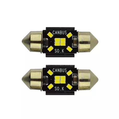 Λάμπες Led Σωληνωτές 31mm 8 Leds 12volt Canbus Λευκό Φως Auto GS 600484 2 Τεμάχια 