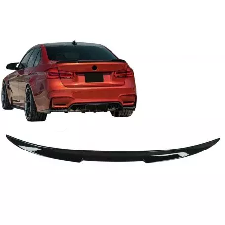 Αεροτομή Πορτ Παγκάζ Για Bmw 3 F30 11-19 M4 Look Lipspoiler Γυαλιστερό Μαύρο Από Abs Πλαστικό 