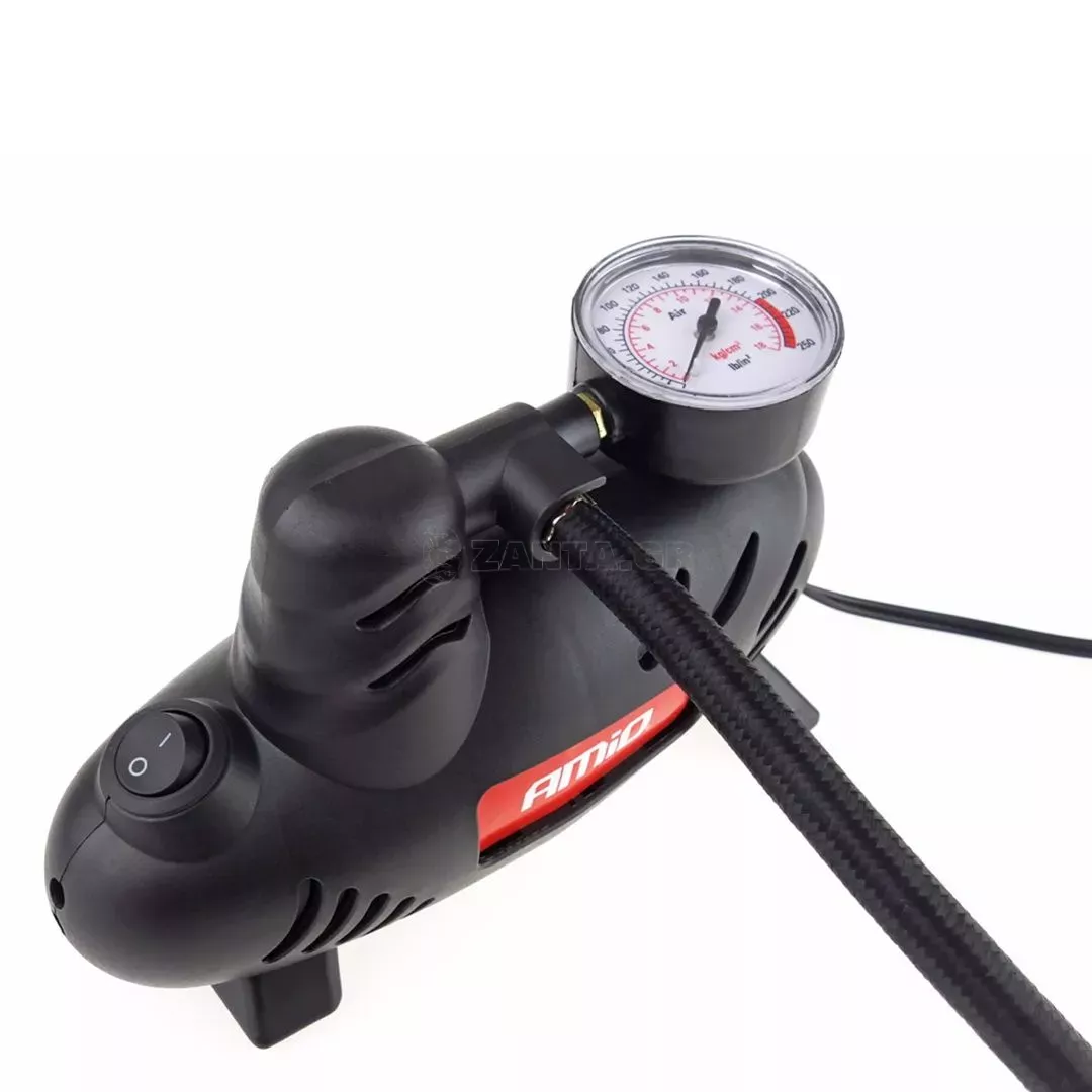 AMIO ΚΟΜΠΡΕΣΕΡ ΑΕΡΑ ΕΛΑΣΤΙΚΩΝ ΠΛΑΣΤΙΚΟ ACOMP-07 12V 250psi 17bar 9l/min ΜΕ ΦΙΣ ΑΝΑΠΤΗΡΑ & ΚΑΛΩΔΙΟ 300cm AMiO - 1 ΤΕΜ. 02181/AM