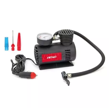 AMIO ΚΟΜΠΡΕΣΕΡ ΑΕΡΑ ΠΛΑΣΤΙΚΟ 12V 20BAR-300PSI (ΜΑΝΟΜΕΤΡΟ/ΦΙΣ/3 ΑΝΤΑΠΤΟΡΕΣ/ΚΑΛΩΔΙΟ 300cm) AMiO - 1 ΤΕΜ. 02189/AM 