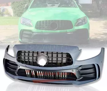 Μπροστινός Προφυλακτήρας Για Mercedes-Benz C-Class C205/W205 14-21 GTR Look (Black Mamba) Με Μαύρη Μάσκα 