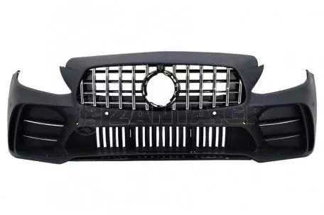 Μπροστινός Προφυλακτήρας Για Mercedes-Benz C-Class C205/W205 14-21 GTR Look (Black Mamba) Με Μαύρο/ Χρώμιο Μάσκα 