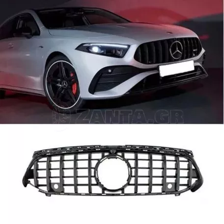 Μάσκα Για Mercedes-Benz A-Class W177 Facelift 23+ GT Amg Panamericana Look Μαύρο Γυαλιστερό 1 Τεμάχιο 