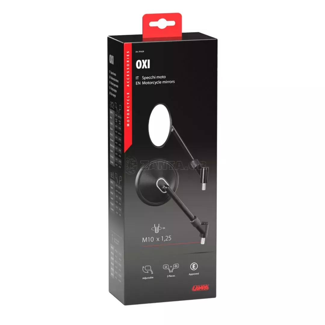 Lampa ΚΑΘΡΕΠΤΕΣ MOTO OXI M10x1,25 DX+SX ΣΤΡΟΓΓΥΛΟΙ ΣΕ ΜΑΥΡΟ ΧΡΩΜΑ LAMPA - 2 ΤΕΜ. 9162.8-LM