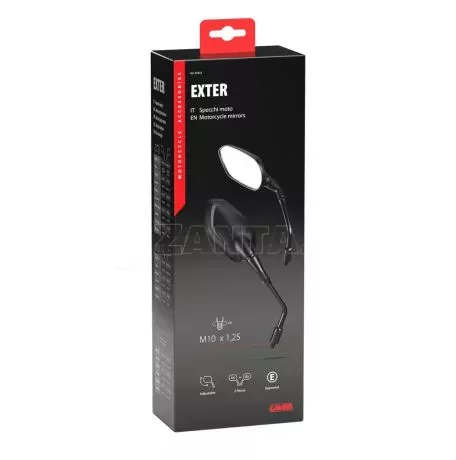 Lampa ΚΑΘΡΕΠΤΕΣ MOTO EXTER M10x1,25 DX+SX ΣΕ ΜΑΥΡΟ ΧΡΩΜΑ LAMPA - 2 ΤΕΜ. 9163.2-LM 