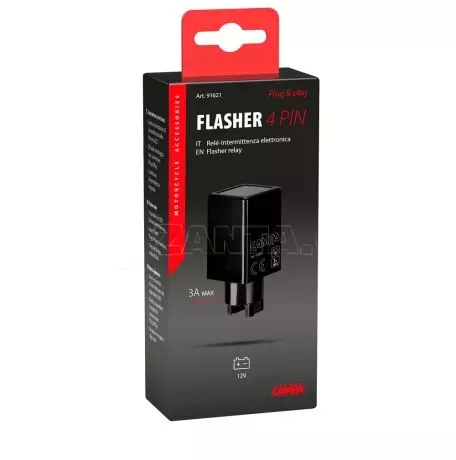Lampa LED FLASHER (ΦΛΑΣΙΕΡΑ)  4PIN ΓΙΑ LED ΦΛΑΣ 12V 3A max PLUG & PLAY LAMPA - 1 ΤΕΜ. 9162.1-LM 