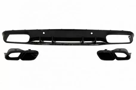 Diffuser Πίσω Προφυλακτήρα Για Mercedes-Benz C-Class C205 Coupe 14-21 Amg 63 Look Με Μαύρες Μπούκες 