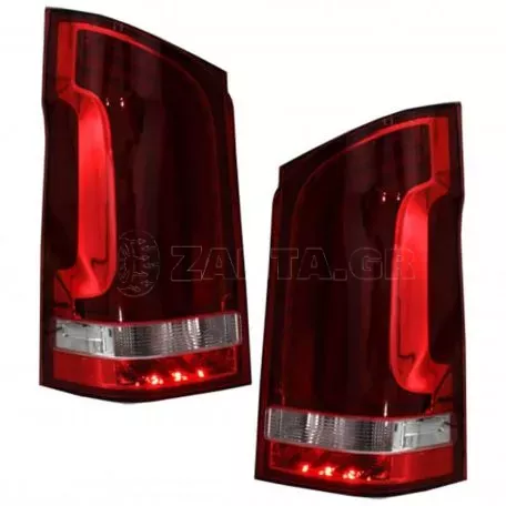 Πισινά Φανάρια Set Για Mercedes-Benz Vito W447 14+ Full Led Bar & Led Signal Dynamic Κόκκινο/Crystal Carner 