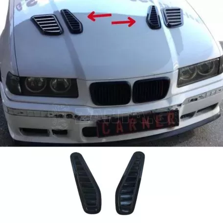 Αεραγωγοί Καπό Αυτοκόλλητοι Universal Τύπου Bmw GTR Μαύροι 33 x 11 x 1.5cm 2 Τεμάχια 