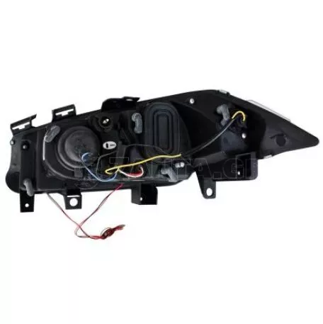 Φανάρια εμπρός angel eyes για Renault Megane (2002-2005) , μαύρα , με λάμπες (Η1) - σετ 2τμχ. 