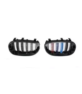Καρδιές μάσκας για BMW E60 με διπλή γρίλια (2005-2010) - tri color - 2τμχ. 