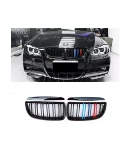 Καρδιές μάσκας για BMW E90 με διπλή γρίλια (2005-2008) - tri color - 2τμχ. 