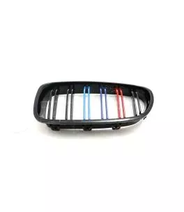 Καρδιές μάσκας για BMW F10 / F11  (2010+) με διπλή γρίλια - tri color - 2τμχ. 