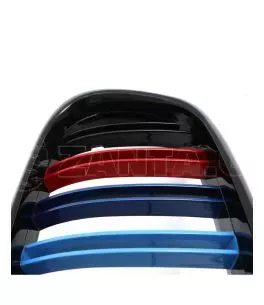 Καρδιές μάσκας για BMW E39 (1995-2003) με διπλή γρίλια - tri color - 2τμχ. 