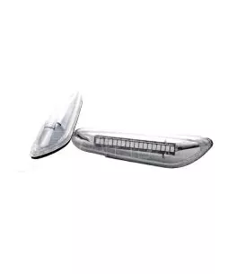 Led φλας φτερού για   BMW E46 (2001-2005) / E60 / E90 - χρωμίου με τρεχούμενο φλας - σετ 2τμχ. 