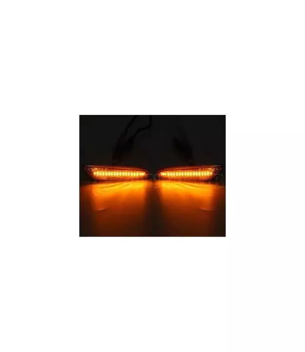 Led φλας φτερού για BMW E46 (2001-2005) / E60 / E90 - χρωμίου με τρεχούμενο φλας - σετ 2τμχ.