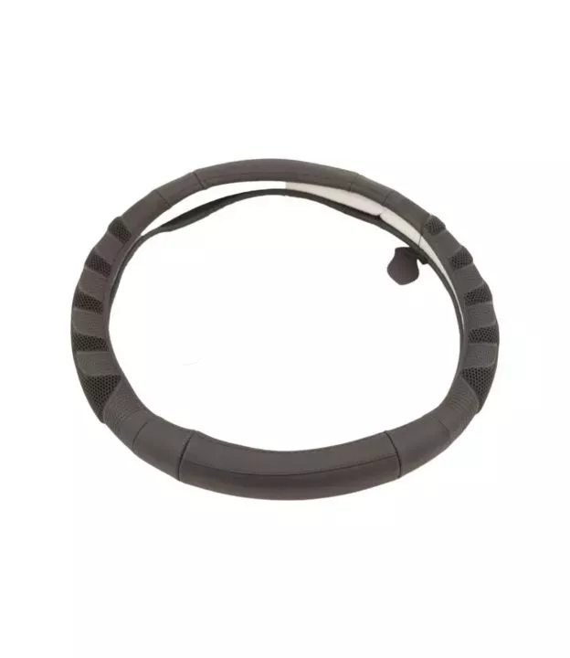 Δερμάτινο κάλυμμα τιμονιού 38 cm - Comfort - μαύρο χρώμα -1 τμχ.