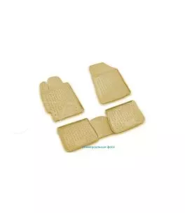 3D Λαστιχένια πατάκια για Audi A8 (2002-2009) long base, μπεζ - 4τμχ. 