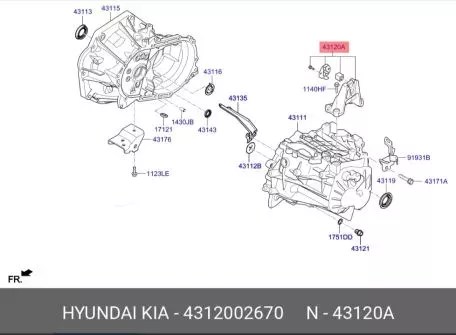Βάση στήριξης κιβωτίου ταχυτήτων από Hyundai - 21830-C4100 