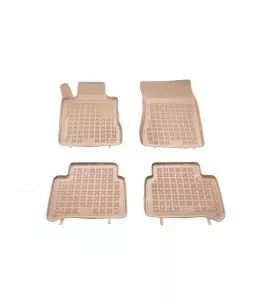 Λαστιχένια πατάκια Rezaw Plast για Mercedes W211 E-Class/ W219 CLS (2002-2010) τύπου σκαφάκι - μπεζ - 4τμχ. 