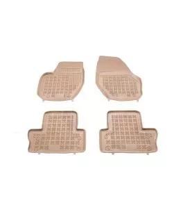 Λαστιχένια πατάκια Rezaw Plast για Volvo S60 / V60 / XC60 (2008+) - τύπου σκαφάκι - μπεζ - 4τμχ. 