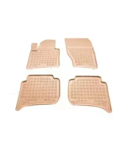 Λαστιχένια πατάκια Rezaw Plast για VW Touareg / Porsche Cayenne (2010-2018) - τύπου σκαφάκι - μπεζ - 4τμχ. 
