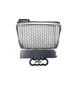 Μάσκα χωρίς σήμα για Audi A4 B7 (2004-2007)-  RS Look πλαίσιο χρωμίου 